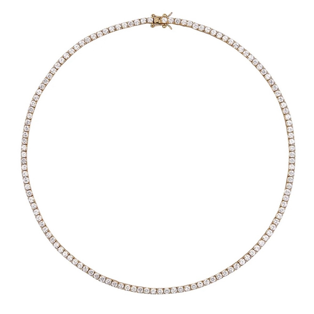 Dorsey Moss Rivière Necklace — 3mm Lab White Sapphire (18k Vermeil)